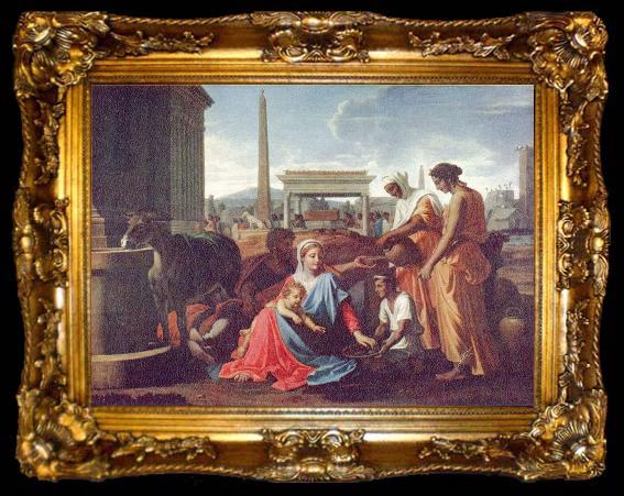 framed  Nicolas Poussin Ruhe auf der Flucht nach Agypten, ta009-2